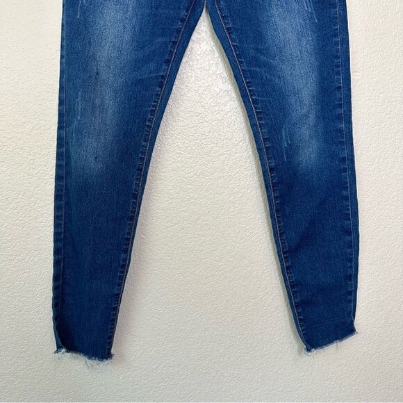 Blue Denim Maternity Size XL Raw Hem Jeans - Picture 3 of 11